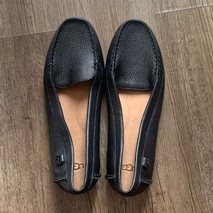 UGG Black Flores Leather Loafers size 8